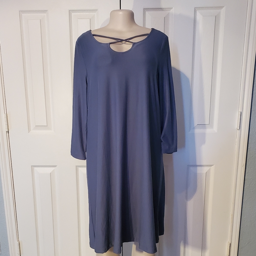 Dusty Blue Criss Cross Dress